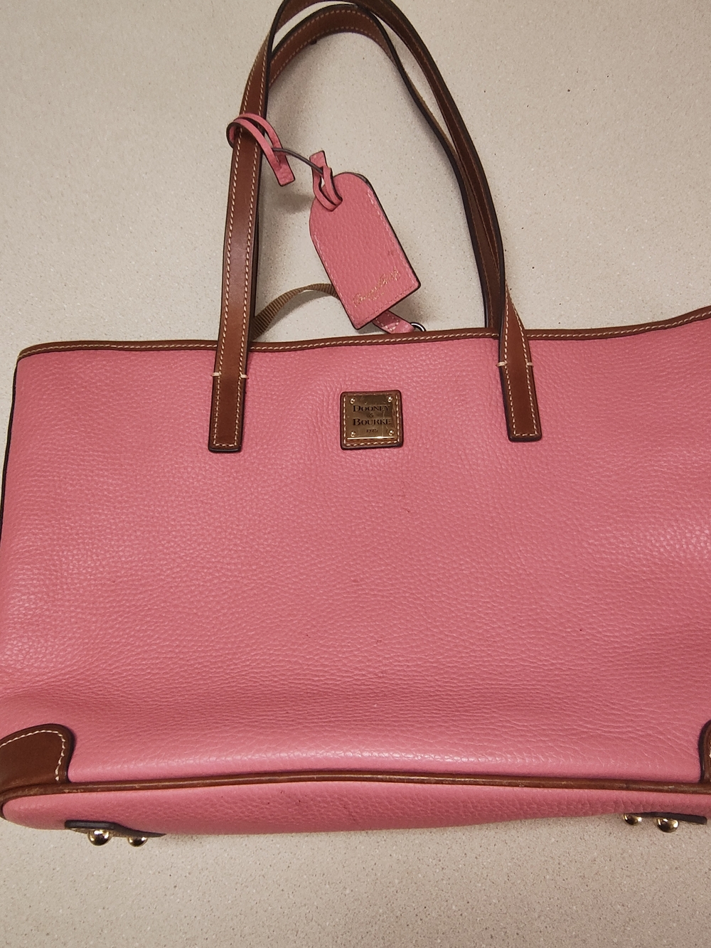 Dooney & Bourke Pink Pebbled Leather Tote Bag